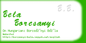 bela borcsanyi business card